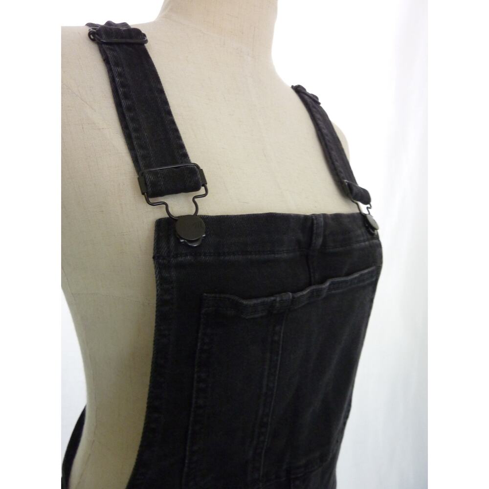Madewell Black Denim Jean Overalls Medium Size Zip Skinny Lunar Overalls - Picture 6 of 8